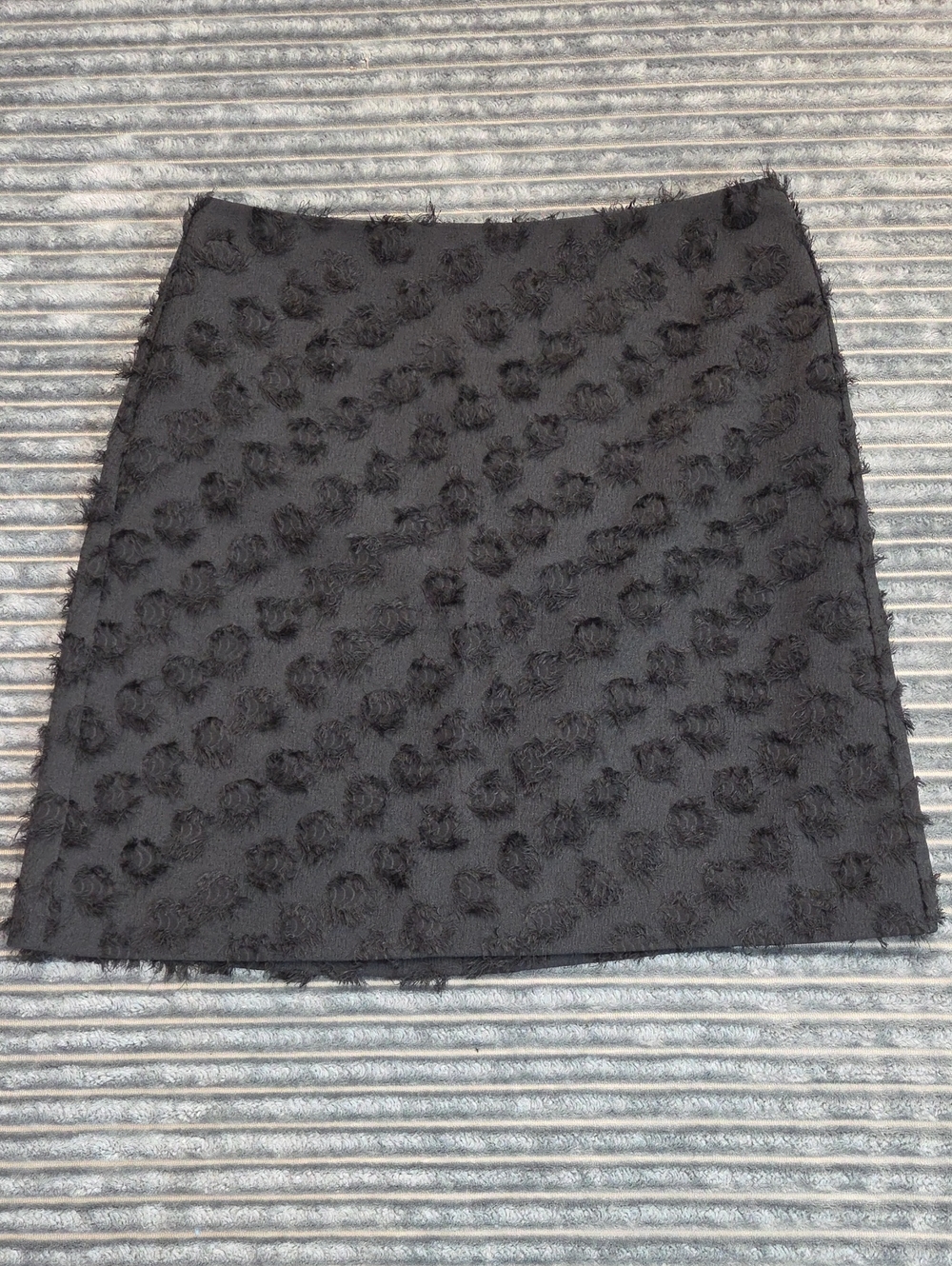 LOFT Black Mini Skirt with Raised Dot Texture